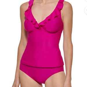Dkny hot pink 2 piece swimsuit